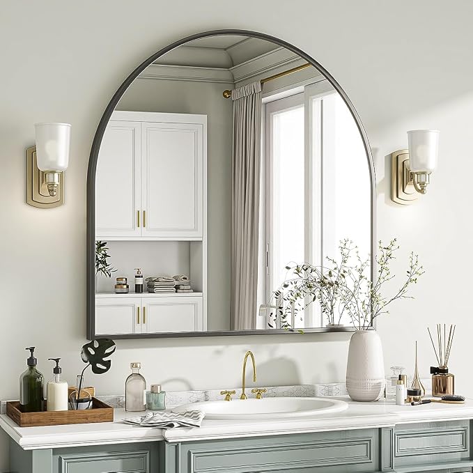 VooBang Wide Arched Wall Mirror, 31 x 32 inch Arch Bathroom Mirror, Wall - Image 3