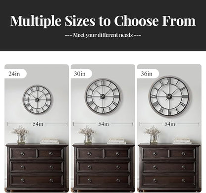 Cuspin Large Wall Clock for Living Room Decor, 30 Inch Round Farmhouse Wall - Image 6