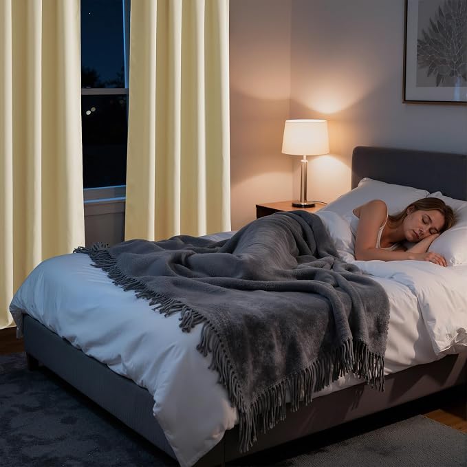 RYB HOME Bedroom Blackout Curtains 72 inches Long, 100% Blackout Thermal - Image 5