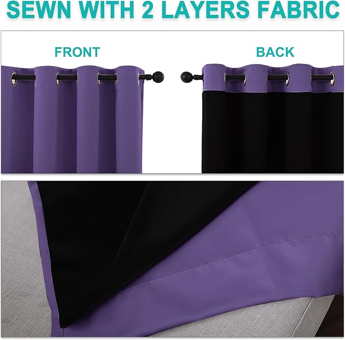 NICETOWN Total Shade Curtains and Draperies, Heavy-Duty Full Light Shading - Image 5