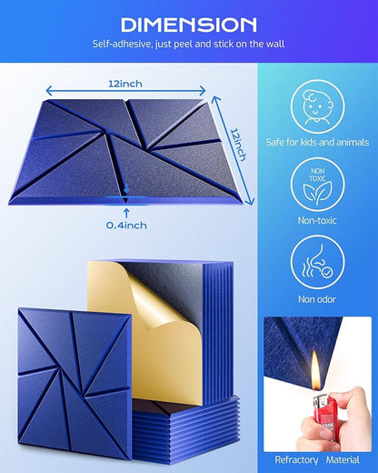 12 Pack Acoustic Panels, Sound Proof Foam Panels - Image 3