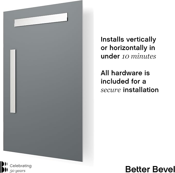 Better Bevel Frameless Rectangle Mirror, 16-in x 24-in Bathroom Wall Mirror - Image 3