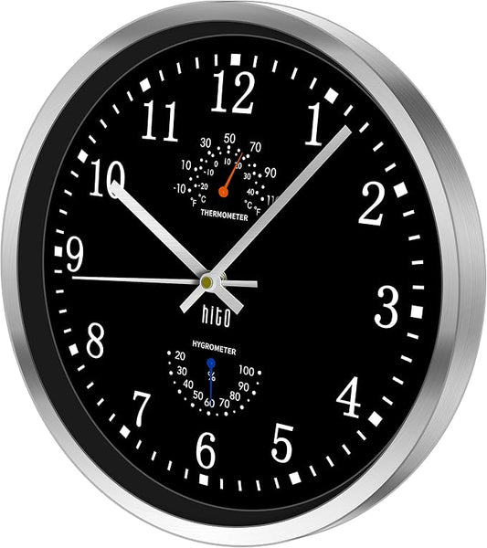 HITO 14 Inch Silent Wall Clock Battery Operated, Large Wall Clock - Image 2