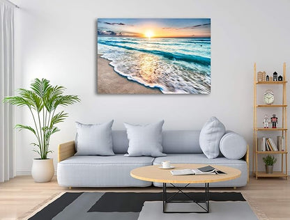 Baisuart S02269 Canvas Prints Wall Art Beach Sunset Paintings Ocean Waves - Image 6