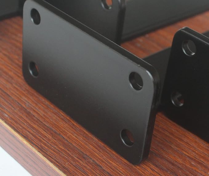 8 Pack - 6 inch Black Hidden L Shelf Bracket Iron Floating Shelf Brackets - Image 3