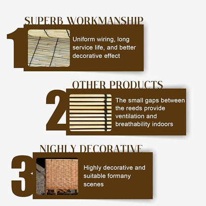 Outdoor Reed Roller Blinds, Retro Bamboo Roller Blinds, Anti-UV and Waterproof - Image 4