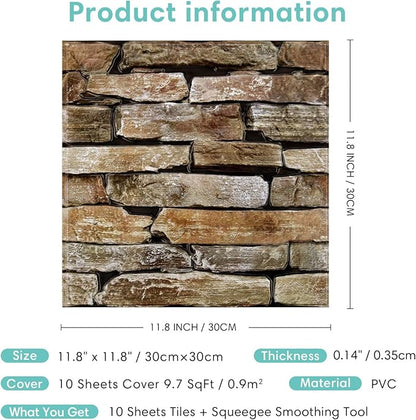 Commomy 3D Faux Stone Peel and Stick Wall Tiles - Image 7