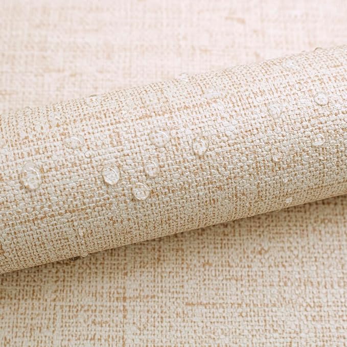 Beige Grasscloth Wallpaper Peel and Stick Vintage Grasscloth Contact Paper - Image 4