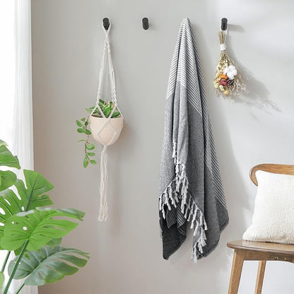 Felidio Wood Wall Hooks, 4 Pack Coat Hooks Wall Mounted, Rustic Wooden Heavy - Image 6