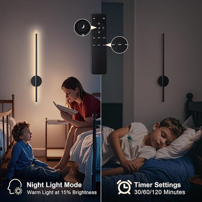 Battery Operated Modern Wall Sconces Set of Two, Rechargeable Wireless Wall - Image 5