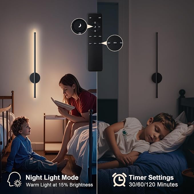 Battery Operated Modern Wall Sconces, Dimmable Wireless Wall Light Set of Two - Image 7