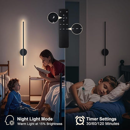 Battery Operated Modern Wall Sconces, Dimmable Wireless Wall Light Set of Two - Image 5