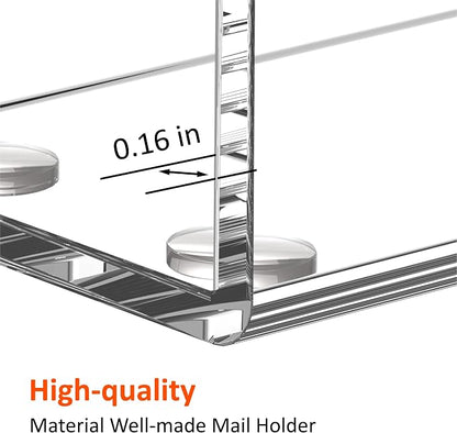 FUCDTEFC Mail Organizer Countertop, 3 Section Clear Acrylic Small File Holders - Image 3