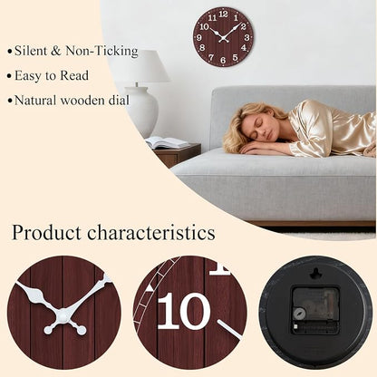 Wall Clock, Modern Wall Clocks Battery Operated, Silent Non Ticking Small - Image 5