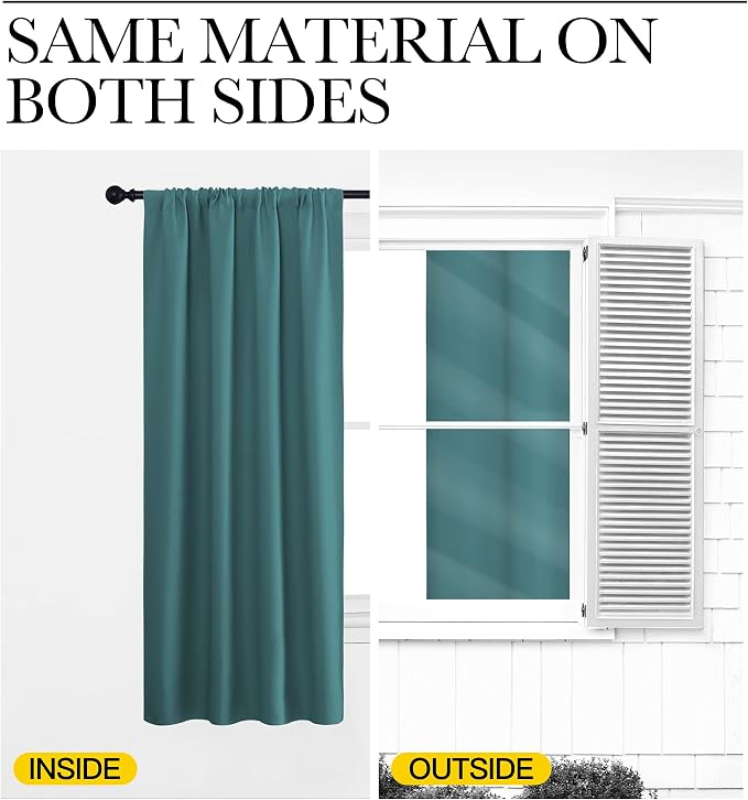 NICETOWN Blackout Curtains for RV Windows, Sea Teal, 2 Panels, Room Darkening - Image 5