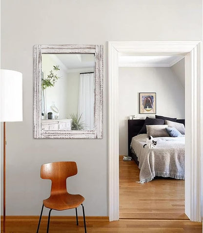 AAZZKANG Large Wall Mirrors 26"x18" Rustic Wood Mirror Rectangle Decorative - Image 7