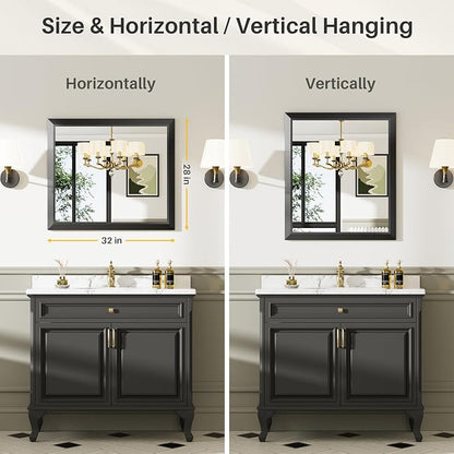 Briivue 28x32 Inch Black Bathroom Mirror - Image 5
