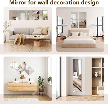 Full Length Mirror Tiles, 12x12 Inch Unbreakable Acrylic Squares - Image 7