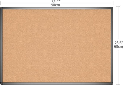VIZ-PRO Cork Notice Board, 36 X 24 Inches, Cork Bulletin Board - Image 2