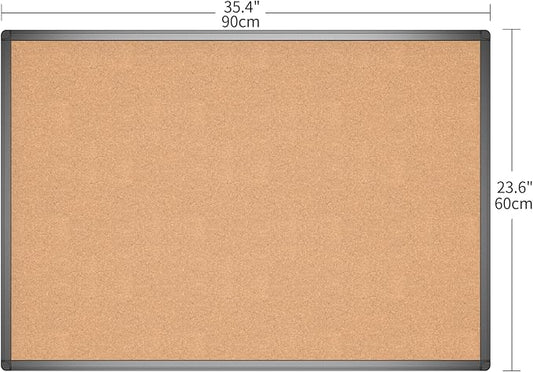 VIZ-PRO Cork Notice Board, 36 X 24 Inches, Cork Bulletin Board - Image 2