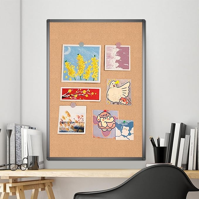 VIZ-PRO Cork Notice Board, 48 X 36 Inches, Cork Bulletin Board - Image 7