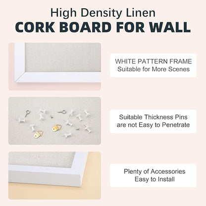 OWLKELA 13.3"x17.7" inch Bulletin Board - Image 4