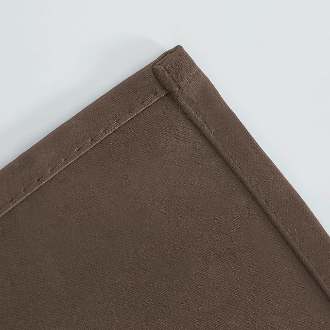 LEMOMO Blackout Curtains 52 x 90 Inch Long Chocolate Curtains Set of 2 Panels - Image 7