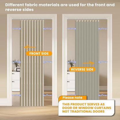 AJAZZ 100% Blackout Folding Door Accordion Door Closet Doors Curtain Invisible - Image 3