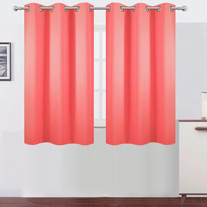 LEMOMO Blackout Curtains 38 x 54 inch/Coral Curtains Set of 2 Panels/Thermal by Lemomo