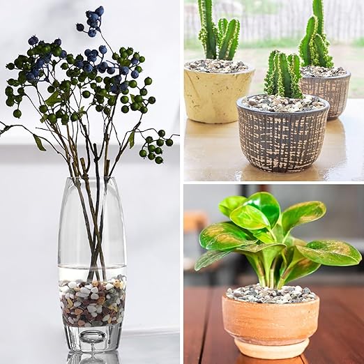 5lbs Mixed Color Pebbles for Plants, 3/8inch Small Rocks for Succulent Cactus Planters, Natural Polished Pebbles, River Rocks for Plants, Vases, Garden