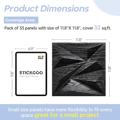 STICKGOO 3D Wall Panels for Interior Wall Decor, 33 Pack - Image 6