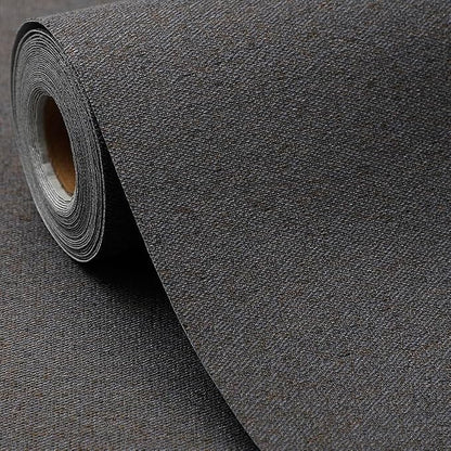 SHUFA Navy Blue Brown Cotton-Like Textured Grasscloth Wallpaper Matte Thick by Unknown