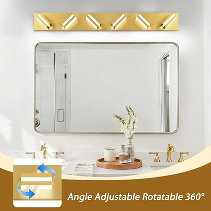 IZORRO LED Modern Bathroom Lights Fixtures, Brushed Glod Acrylic Wall Lighting - Image 2