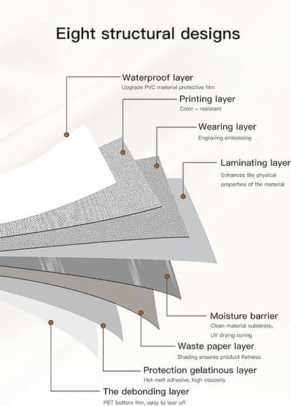 Dimoon 118''x15.7'' Cream Skin Peel and Stick Wallpaper Contact Paper Modern - Image 9