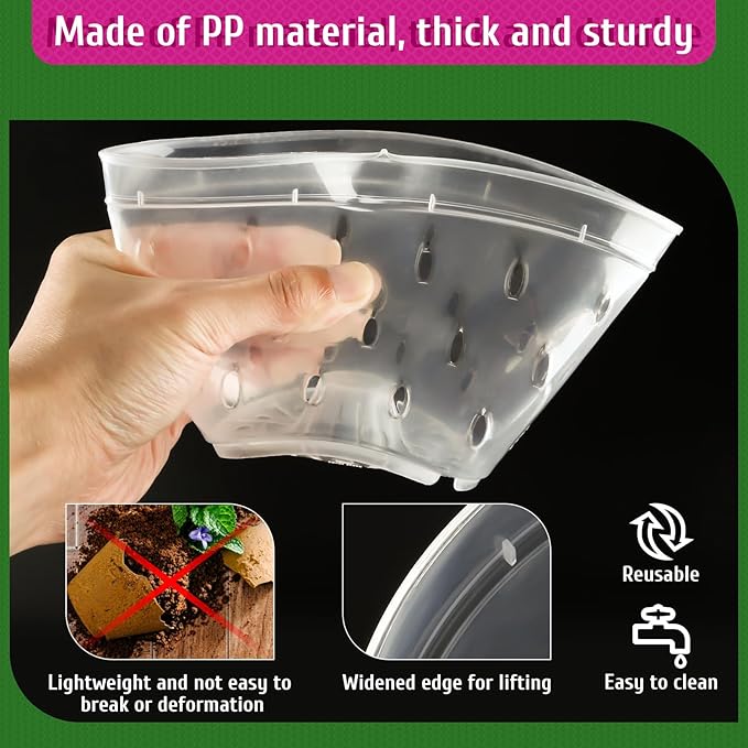 REMIAWY Orchid Pot, 6 Pack Orchid Pots with Holes, 5.5 Inch Clear Plastic Flower Planters for Repotting Indoor Outdoor, Breathable Slotted Nursery Planter