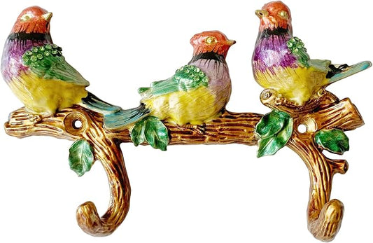Vintage Bird Shaped Decorative Wall Hook Rack Hanger by Pewery