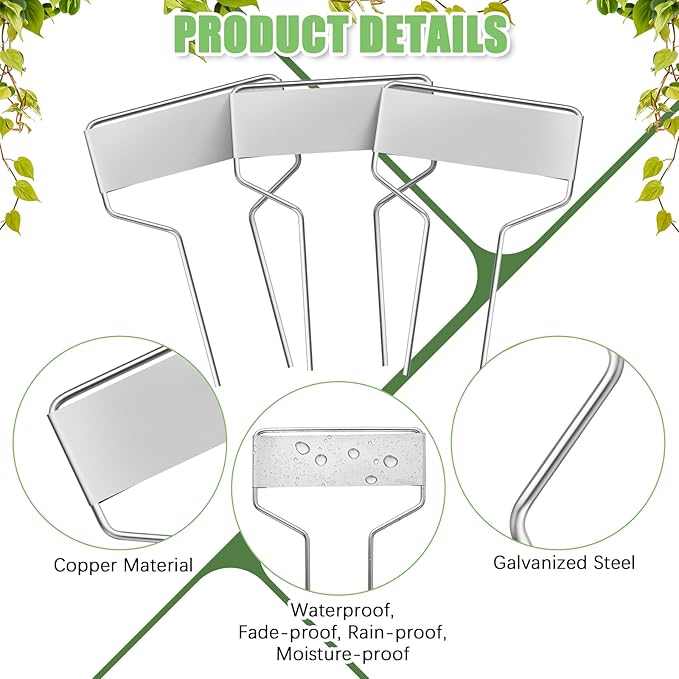 Moxweyeni 60 Pcs Metal Garden Tags Plant Labels for Garden Waterproof Plant Markers with 2 Permanent Pen Planting Nursery Tags Reusable Labels Stake for Plants(Aluminum,4 Inch)