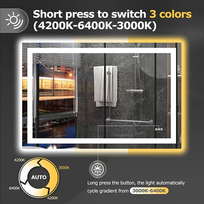 Hivone 48X32 LED Bathroom Mirror - Image 4