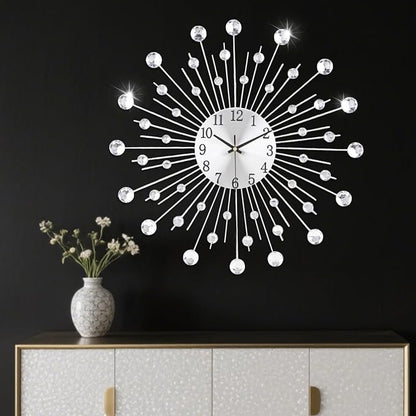 Large Wall Clock for Living Room Decor Non-Ticking Quiet Metal Quartz Clocks - Image 5