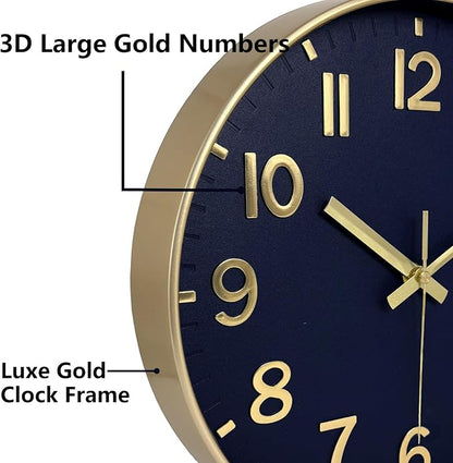Wall Clocks Battery Operated, 12Inch Non Ticking Digital Wall Clock, Silent - Image 7