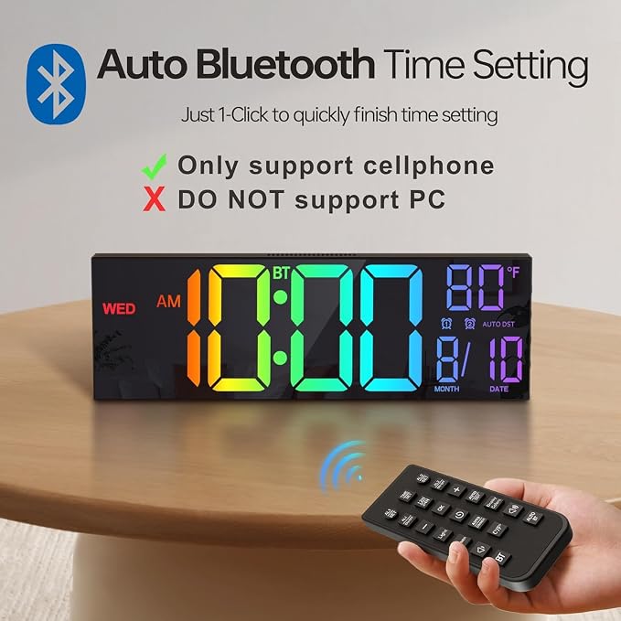 JALL 16.2" Large Digital Wall Clock - Image 3