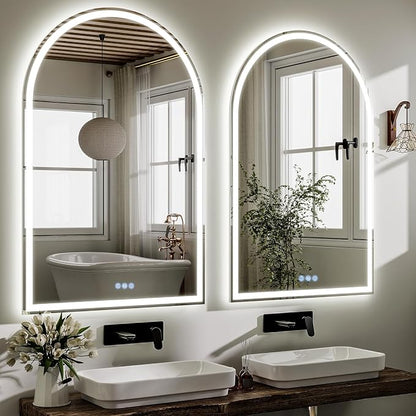 BEAUTYPEAK 48x30 LED Arch Bathroom Mirror - Image 7