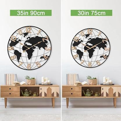 36 Inch Extra Giant Oversized Black Metal Wall Clock, Large Modern Decorative - Image 7