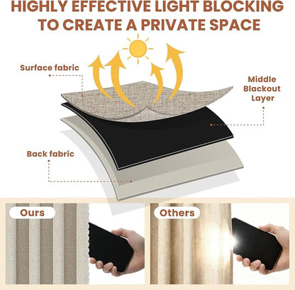AJAZZ Blackout Accordion Door Curtain 98"x106" Cream White - Image 3