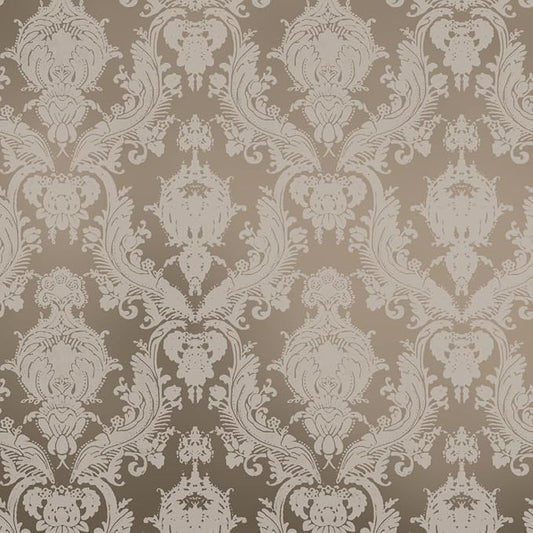 Tempaper Textured Beige Damsel Removable Peel and Stick Damask Wallpaper by TempaperCo