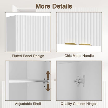 ChooChoo 4 Doors Wall Cabinet Laundry Room, Bathroom Wall Cabinet - Image 4