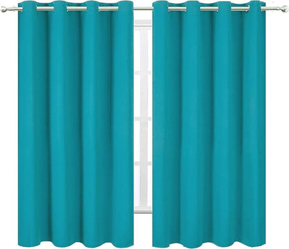 LEMOMO Teal/Turquoise Kids Blackout Bedroom Curtains/52 x 63 Inch/Set of 2 - Image 2