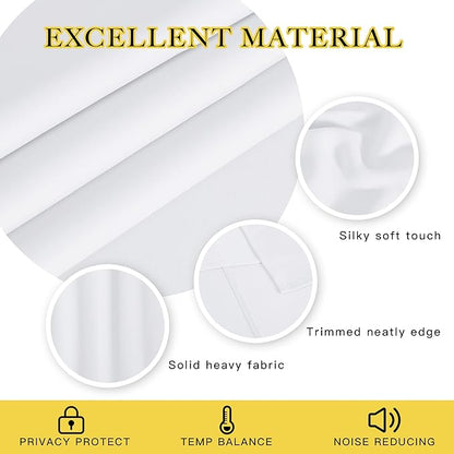 NICETOWN 50% Blackout White Living Room Curtain 108 inches Long - Image 4