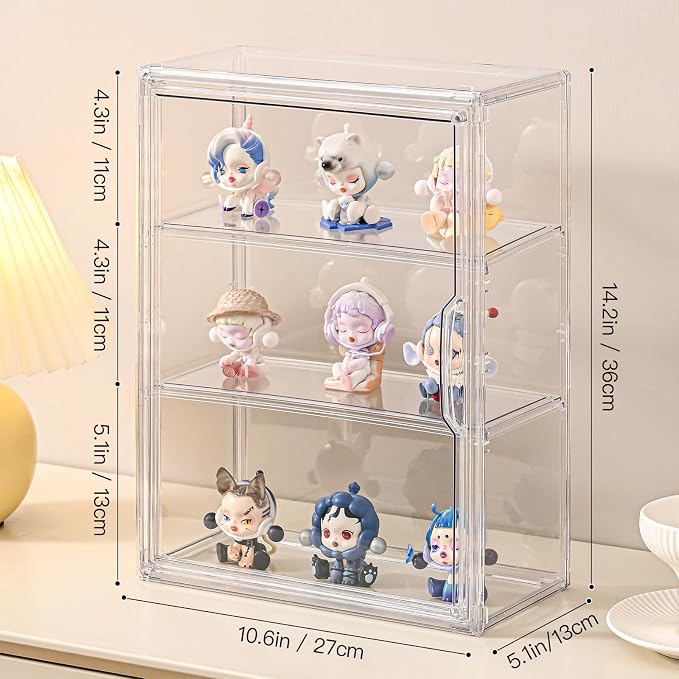4 Pack 3 Tier Clear Display Case - Image 2