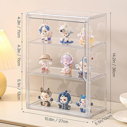 4 Pack 3 Tier Clear Display Case - Image 2